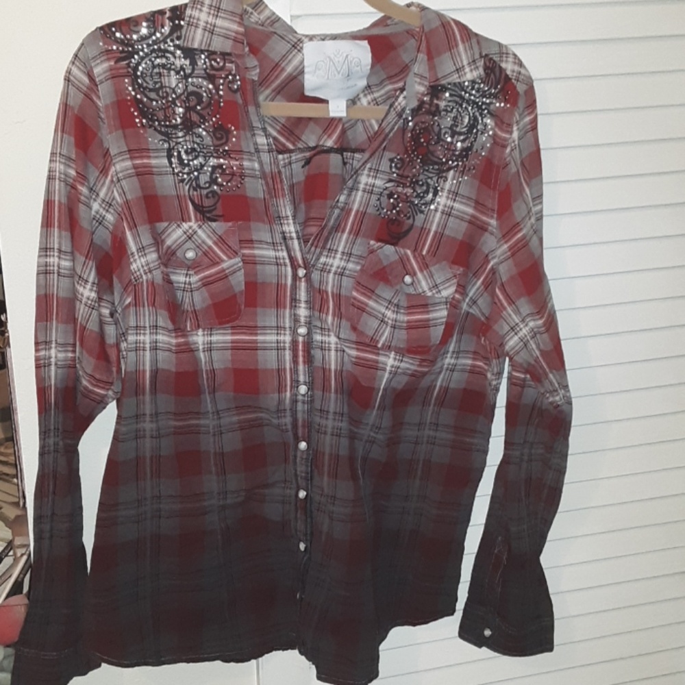 Maurice's Premium Ombre plaid shirt
